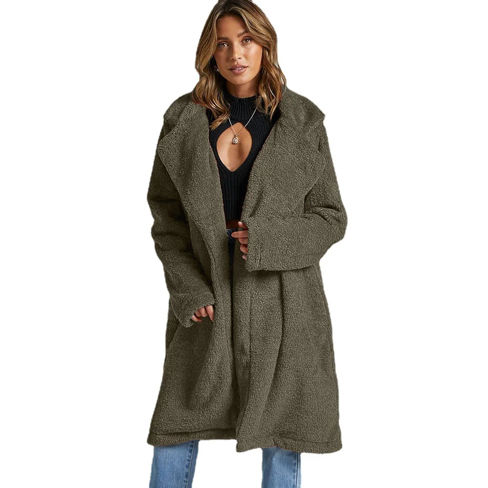 Women's Leather Fur Coat Fall Winter Fashion Plush Large Size Plush Coat Women's Imitation Fur Imitation Lamb Wool Faux Fur Coat