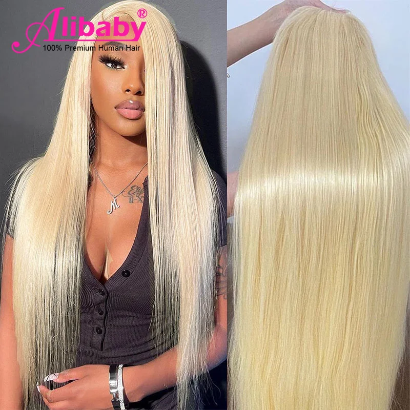 

Alibaby 613 медово-светлый цвет Remy бразильский прямой парик из человеческих волос спереди на сетке для женщин прозрачный прямой фронтальный пар...