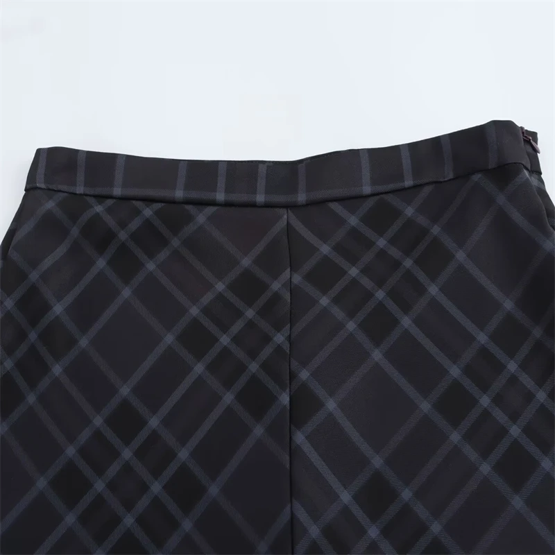 KEYANKETIAN 2024 осенняя новая женская юбка-миди с рисунком Argyle консервативный стиль