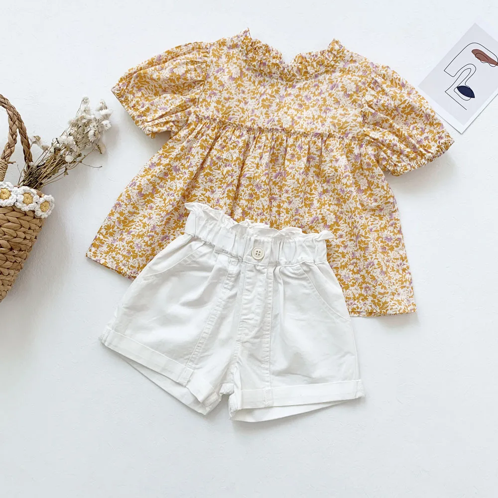 

Korean Baby White Shorts Summer Linen Cotton Pp Shorts for Girls Harem Pants Toddler Children Short Casual Kids Clothing 2-7Y