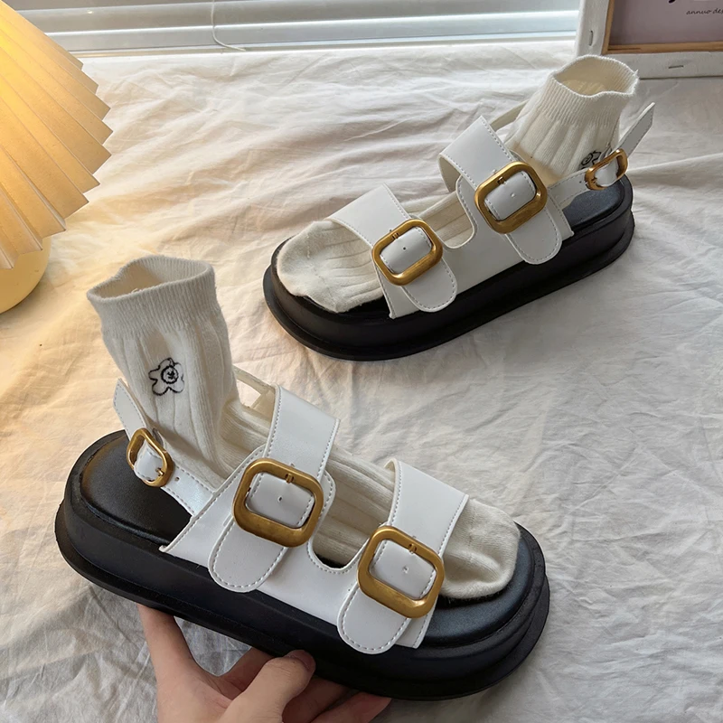 

Women's Platform Flats Cozy Sandals Ladies Outdoor Beach Elastic Band Designer Shoes For Ladies Summer New 2022 Fashion Sandal