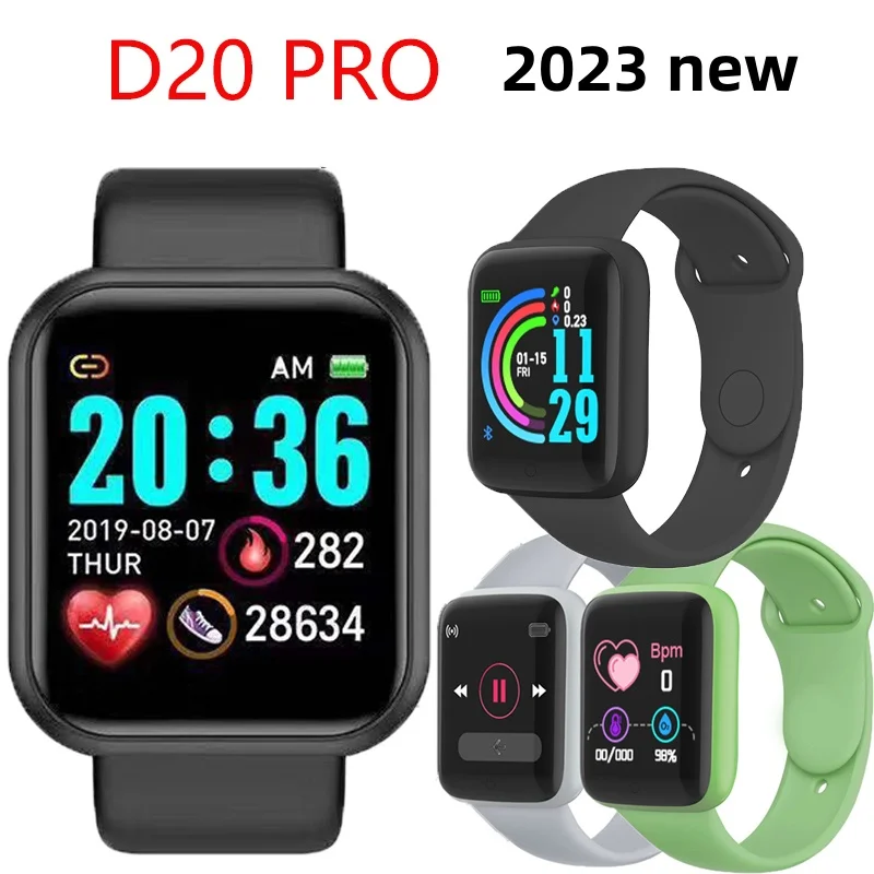 

Новинка 2023, умные часы D20 Pro, Y68, Bluetooth, фитнес-трекер, спортивные часы с пульсометром, тонометром, умный Браслет pk D18