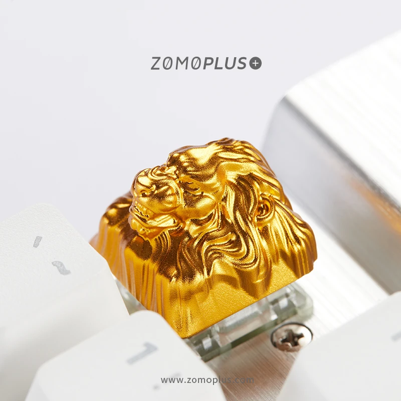 

ZOMO Key cap mechanical keyboards keycap personality design,Animal modeling Golden Lion aluminum alloy keycaps Cherry MX axis