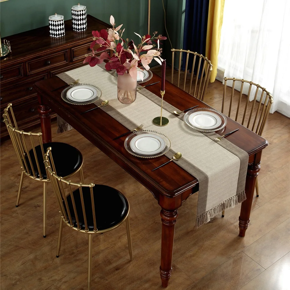 

European Table Runner Living Room Dining Table Thicken Tablecloth with Tassel Modern Noble Luxury Party Wedding Table Decoration