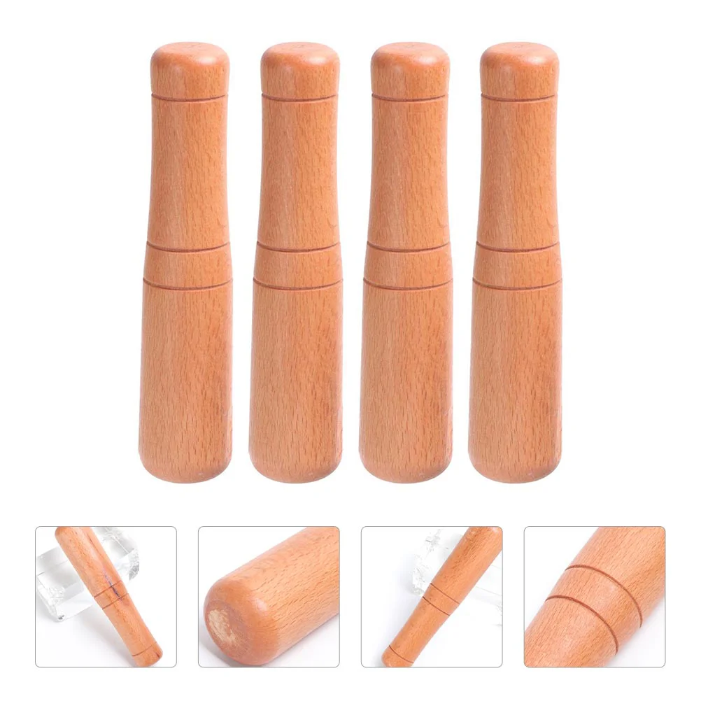 

4 Pcs Wooden Garlic Pestles Garlic Smasher Garlic Mincer Garlic Mashing Tools