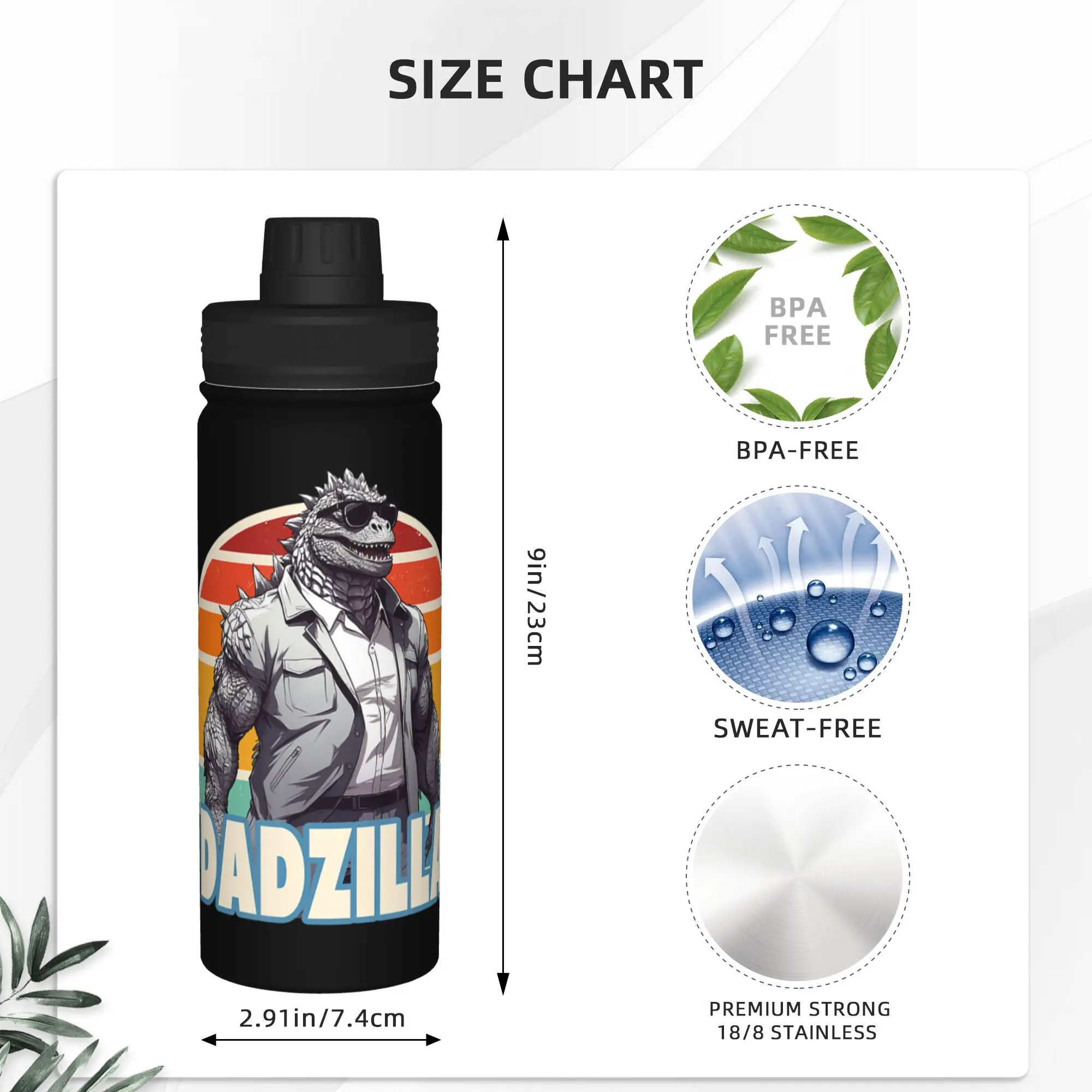 Фото Термокружка Monster G-Godzillas 18OZ, спортивная, из нержавеющей стали, для кофе, 18OZ №4