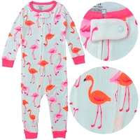 spring and summer boys pajamas girls cotton one piece jumpsuit without feet baby zipper romper home clothes