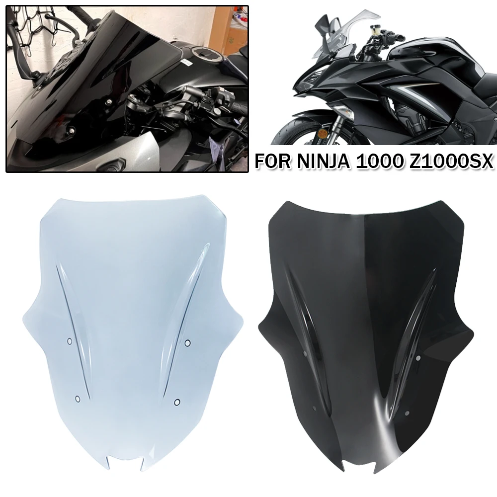 

Motorcycle Touring Windscreen Windshield ABS Wind Deflector For Kawasaki For Ninja1000 Z1000SX 2017 2018 2019 2020 2021 Z 1000SX
