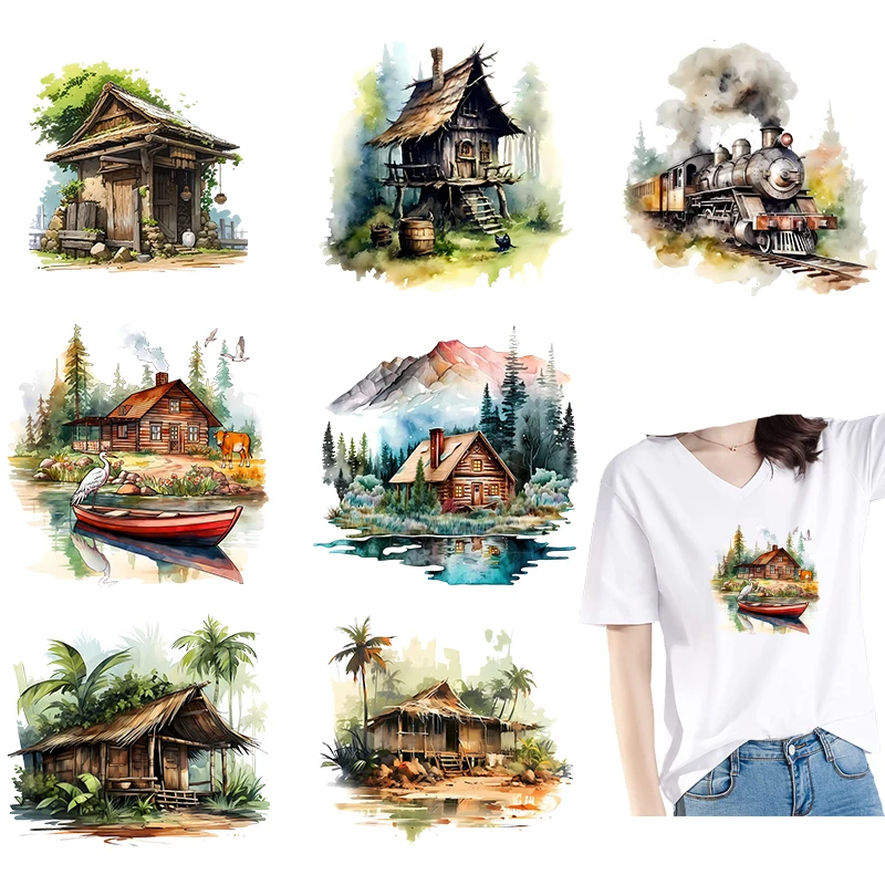 Креативные цветные чернильные Стикеры для теплопередачи в стиле ретро