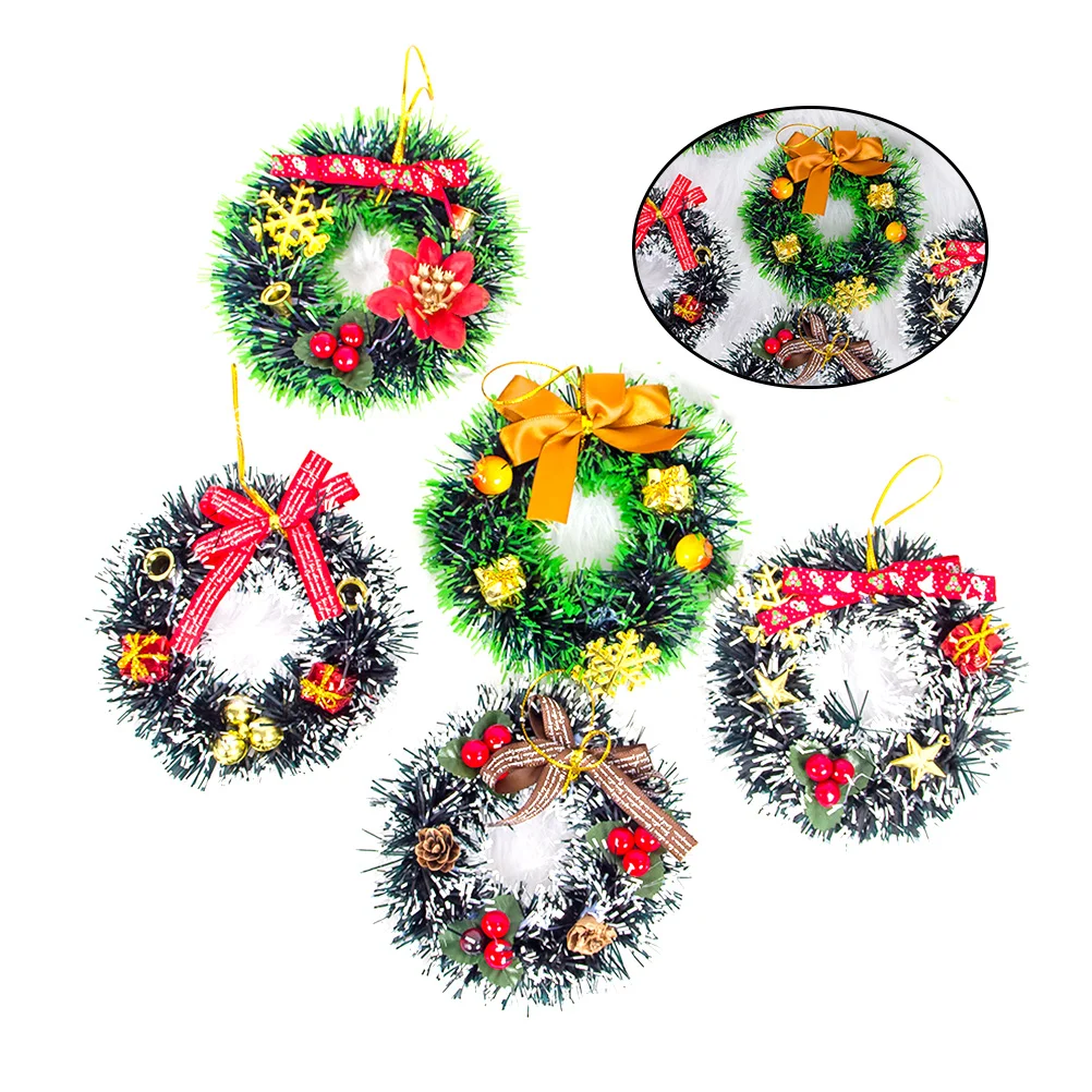 

Christmas Wreath Wreaths Hanging Garland Small Mini Artificialminiature Decor Tree Crafts Decoration Holiday Party