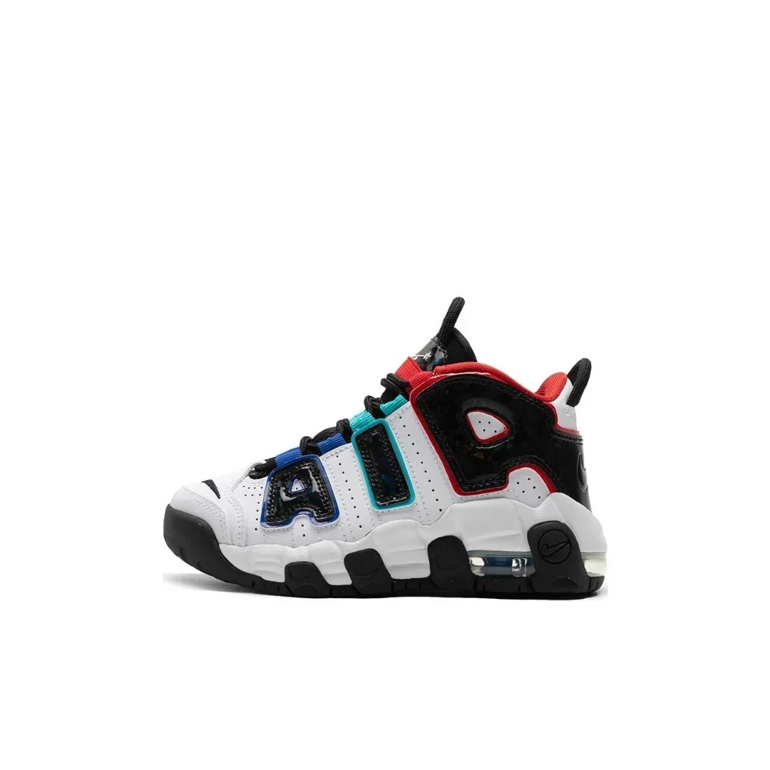 Nike Air More Uptempo PU Children's Basketball Shoes Kids Leather Pumps Mid-top Casual Sports for Boys and Girls
