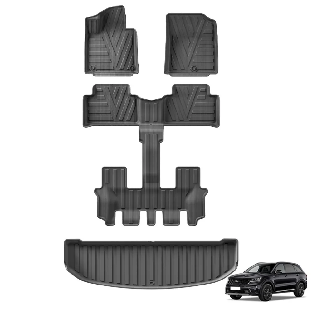 Для Kia Sorento Fuel Version 2021-2024 TPE 3D автомобильные коврики для багажника аксессуары