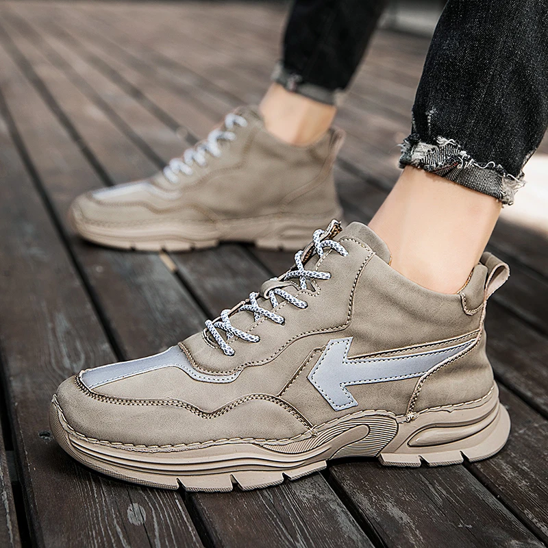 Winter Men Ankle Boots Fashion Leather Casual Shoes Outdoor Hiking Non-slip Warm Handmade Comfortable Motorcycle Designer Shoes