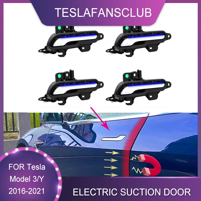

Electric Auto Presenting Door Handles Handlebar with LED For Tesla Model 3 2020 2021 Model Y SATONIC V7.0 Waterproof