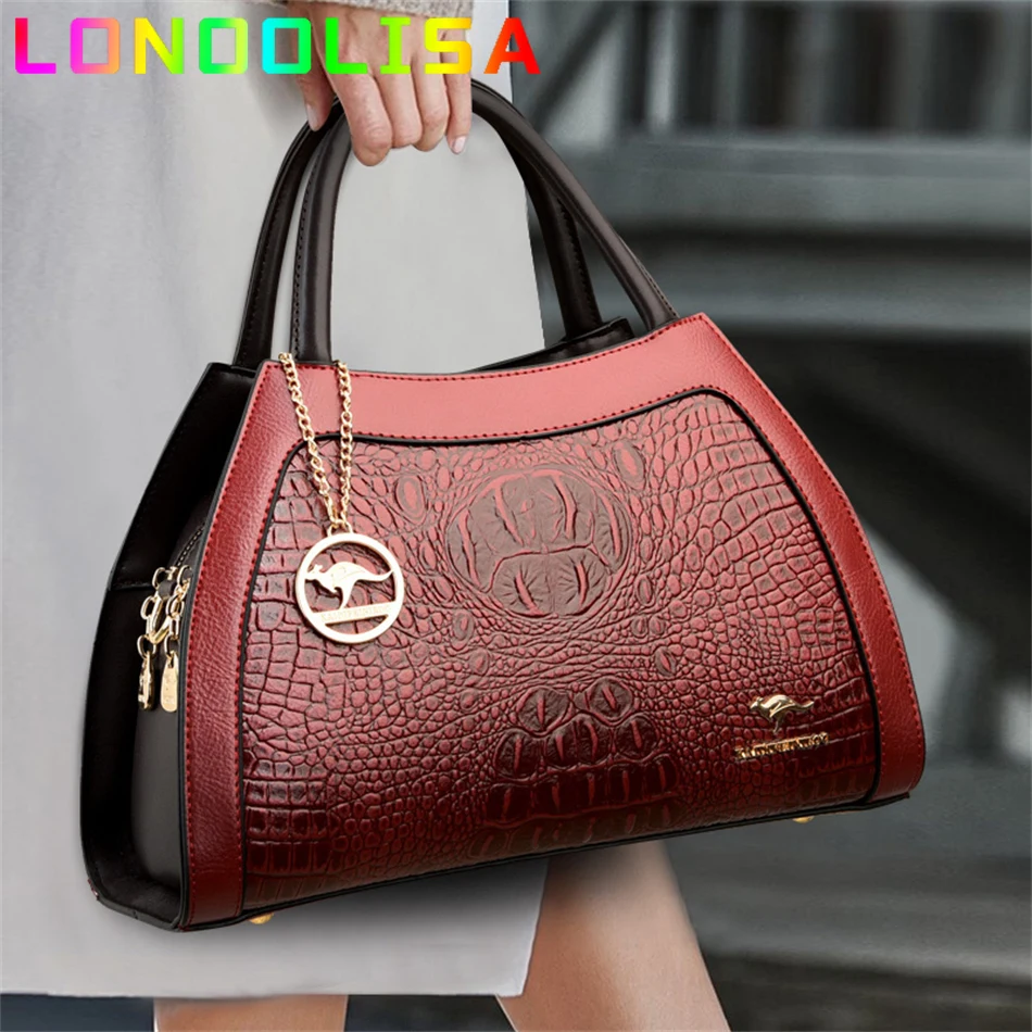 

New Luxury Handbags Women Bags Designer Crocodile Leather Shoulder Crossbody Sac A Main Ladies Shopping Brand Messenger Totes