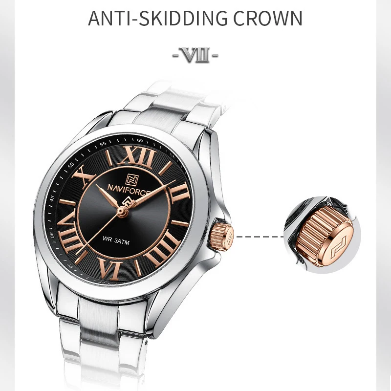NAVIFORCE Women Watches High Quality Quartz Watch Waterproof Stainless Steel Female Fashion Wristwatch Ladies Relogio Feminino
