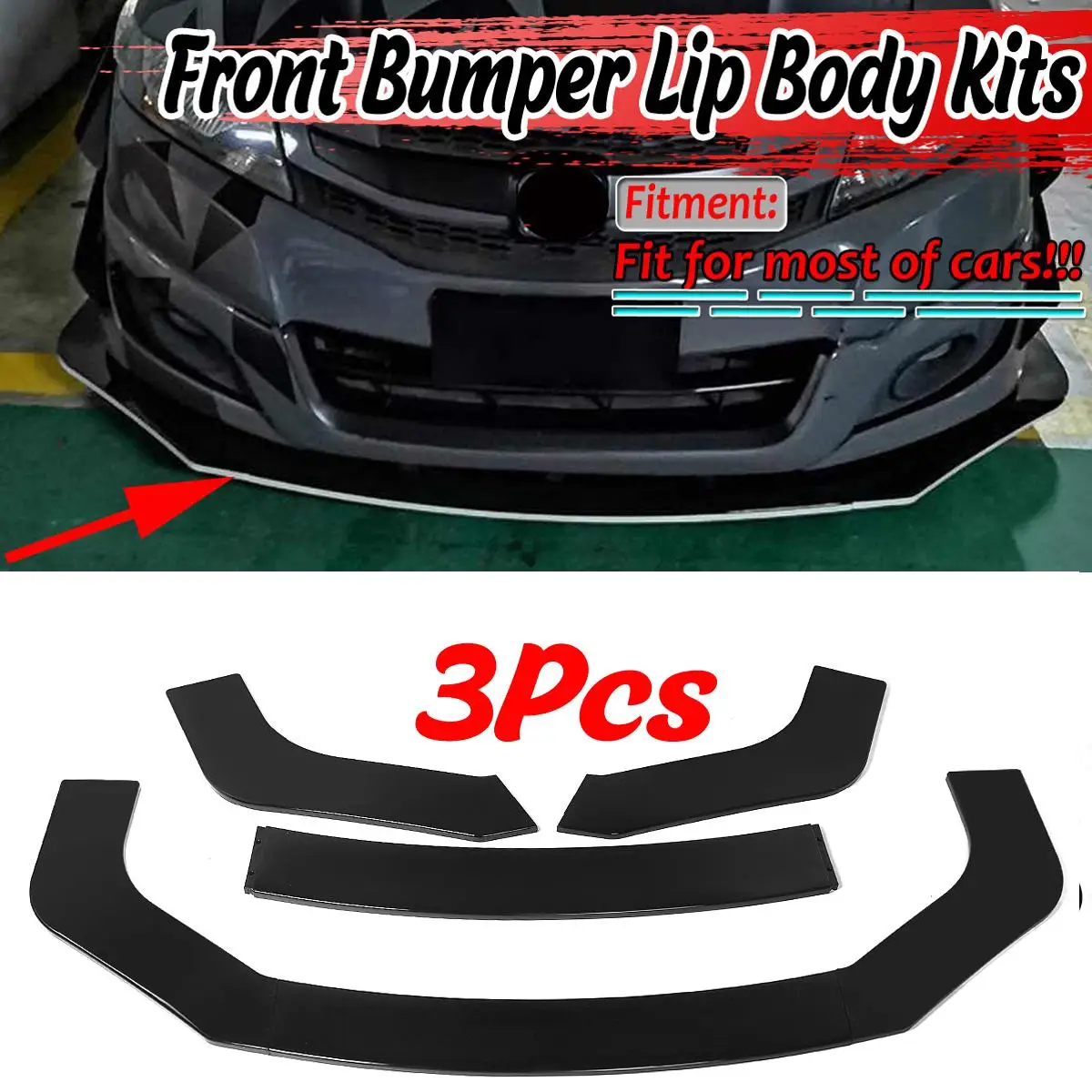 

Universal Car Front Bumper Splitter Lip Spoiler Cover For Honda For Civic For Accord 9TH 10TH EK EG S2000 For VW Golf MK5 6 7 CC