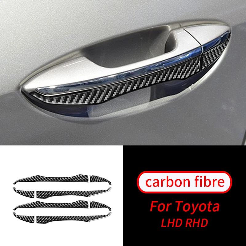 

For Toyota Corolla 2014-18 Real Carbon Fiber Door Exterior Handle Sticker Trim Car Interior Accessories Car Interior Supplies