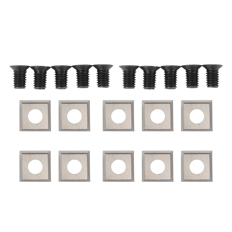 

10Pcs Wood Turning Carbide Insert Blades Milling 30 Degree Lathe Chisel Replacement Blade 14X14X2mm with Screws