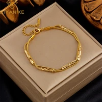xiyanike 316l stainless steel womens bracelet gold color chains beads ins fashion personality punk creative simple jewelry gift