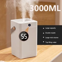 3000ml double nozzle air humidifier with lcd usb humidifier purifier large capacity aroma oil diffuser home cool mist sprayer