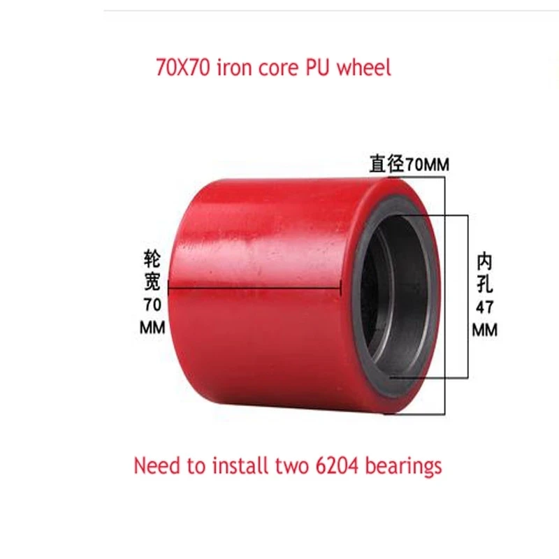 

Forklift Wheel Accessories Nylon Wheel Manual Hydraulic Truck Ground Bull Cart Iron Core PU Polyurethane Lifting Bearing High-qu