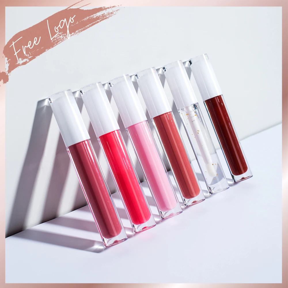 Private Label Cosmetics Wholesale Lip Gloss High Quality Shimmer Custom Logo Make Your Own Makeup Brand Transparent Lipgloss