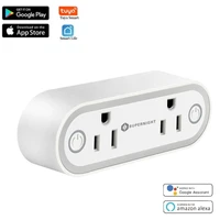 wifi smart socket 16a us plug 2 packs double outlet extender with dusk to dawn sensor works with alexa google home assistant