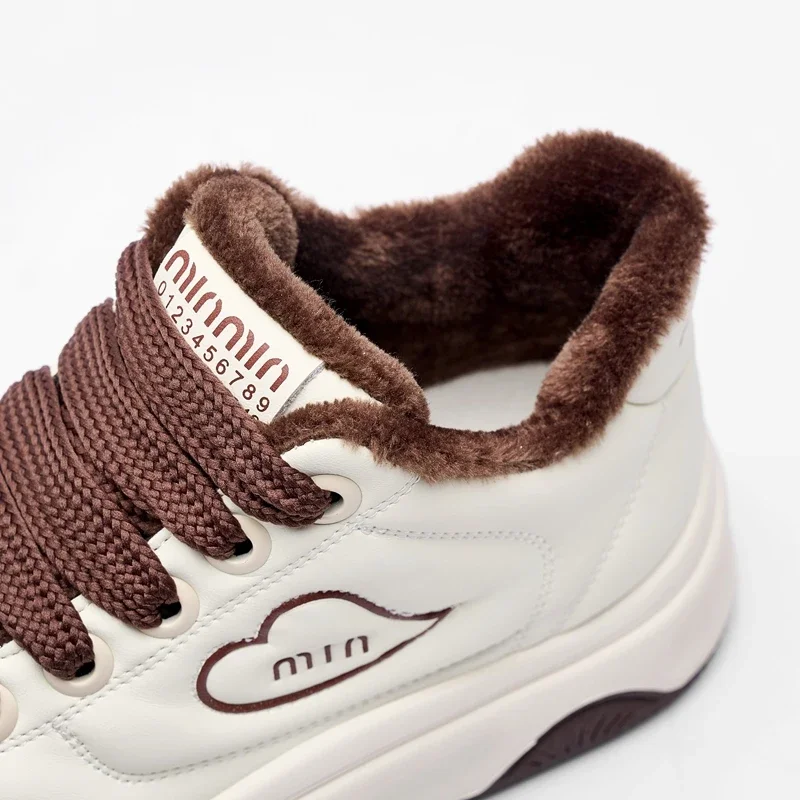 AUTUSPIN женская белая теплая плюшевая вулканизированная обувь на плоской подошве