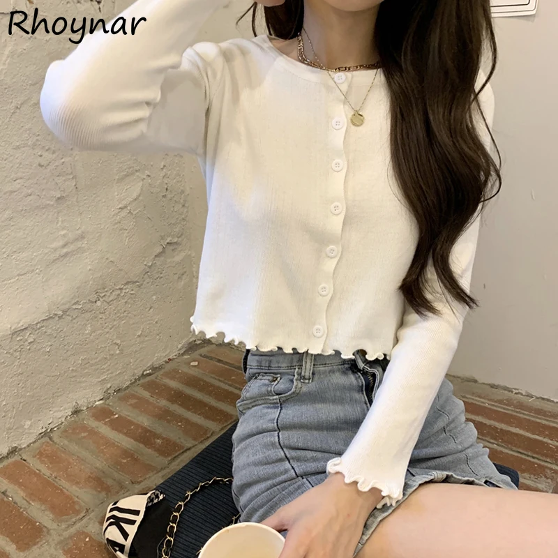 

Cardigan Women Cropped Ruched Sweet Sexy Thin Summer Sun-proof Tender Y2k Girlish Fashion Basic All-match Ulzzang Preppy Young