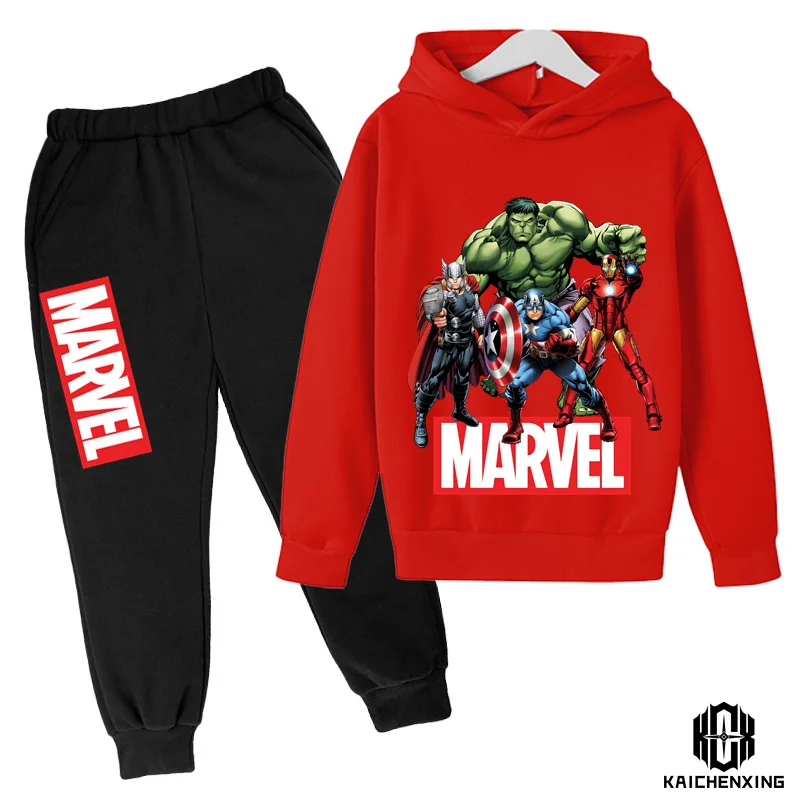 Avengers Hulk Kids Hoodies Sets Marvel- Cartoon Boys Girls Autumn Winter Hooded Toddler Long Sleeve Clothes Sweaters 2023 images - 6