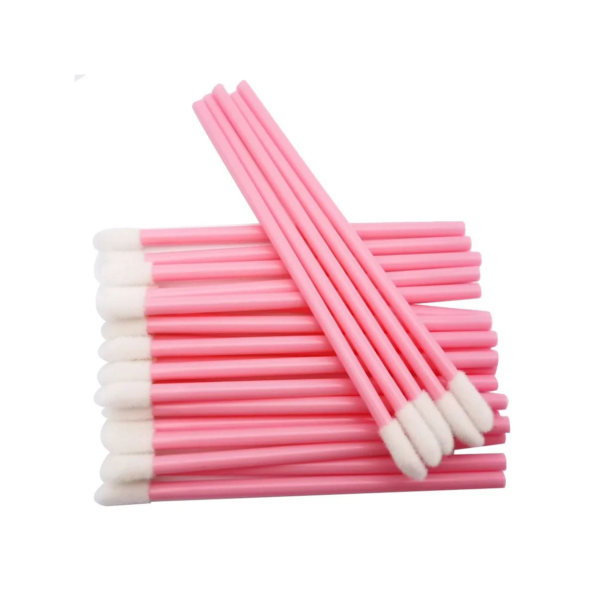 

500 PCS Disposable Lip Brush Make Up Brush Lipstick Gloss Wands Applicator Makeup Beauty Tool Pink