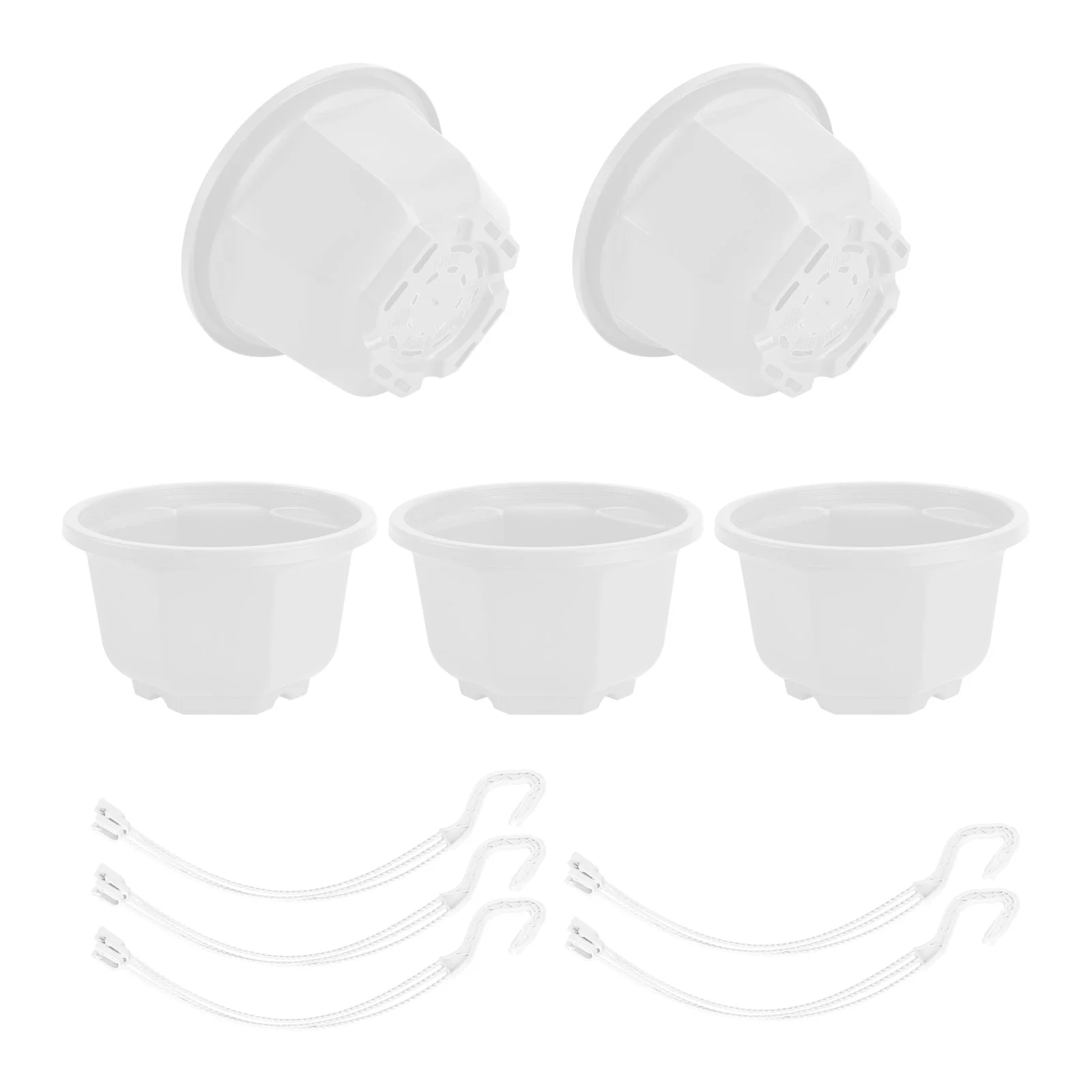 

5Pcs Hanging Plant Holders Durable Flower Pots Pendant Plastic Hanging Planters