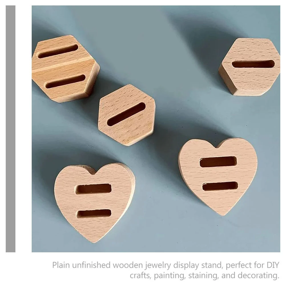 Tray Ring Organizer Holder Jewelry Display Selling Stand Unfinished Wood Crafts Wedding Ceremony Displays