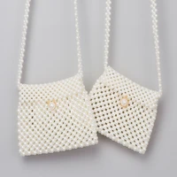 handmade beaded dumplings pearl bag woven korean version of the small pockets shoulder diagonal phone female clutch coin purse