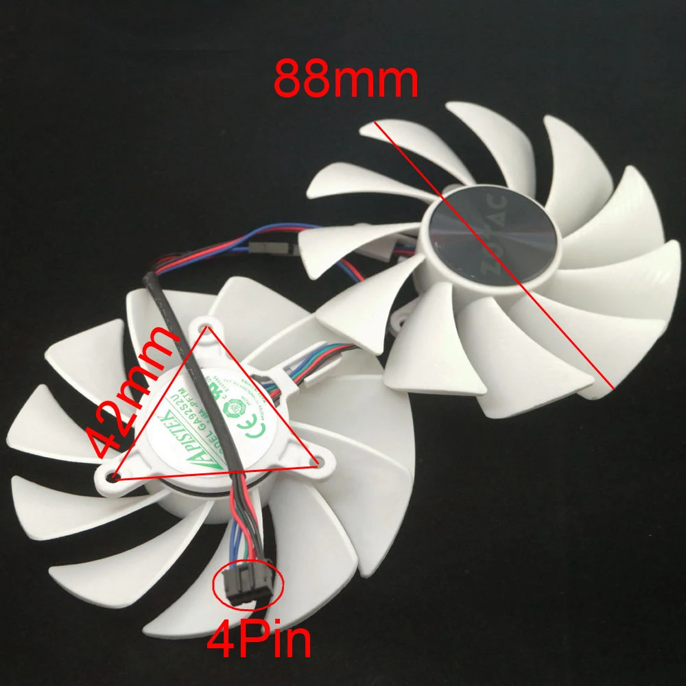 Фото GA92S2U - Вентилятор PFTM DC12V 0.46A VGA для видеокарты ZOTAC RTX4060 8GB TWIN EDGE OC WHITE, охлаждающий вентилятор для видеокарты №2