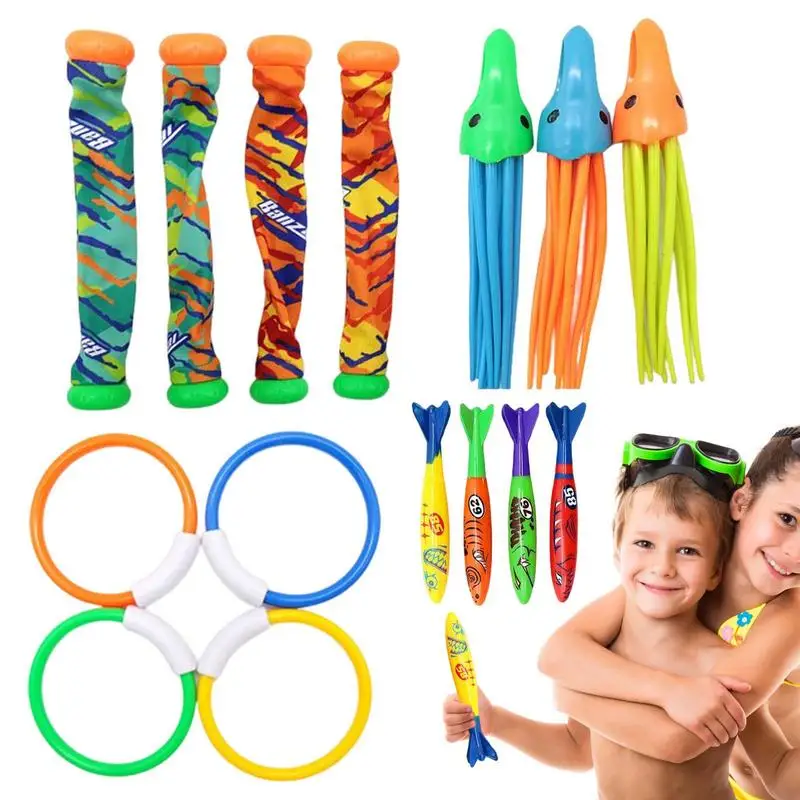 

Kids Diving Game Toys Set 21Pcs Swimming Training Toys Diving Training Swimming Pool Toys For Summer Activities Outdoor Games