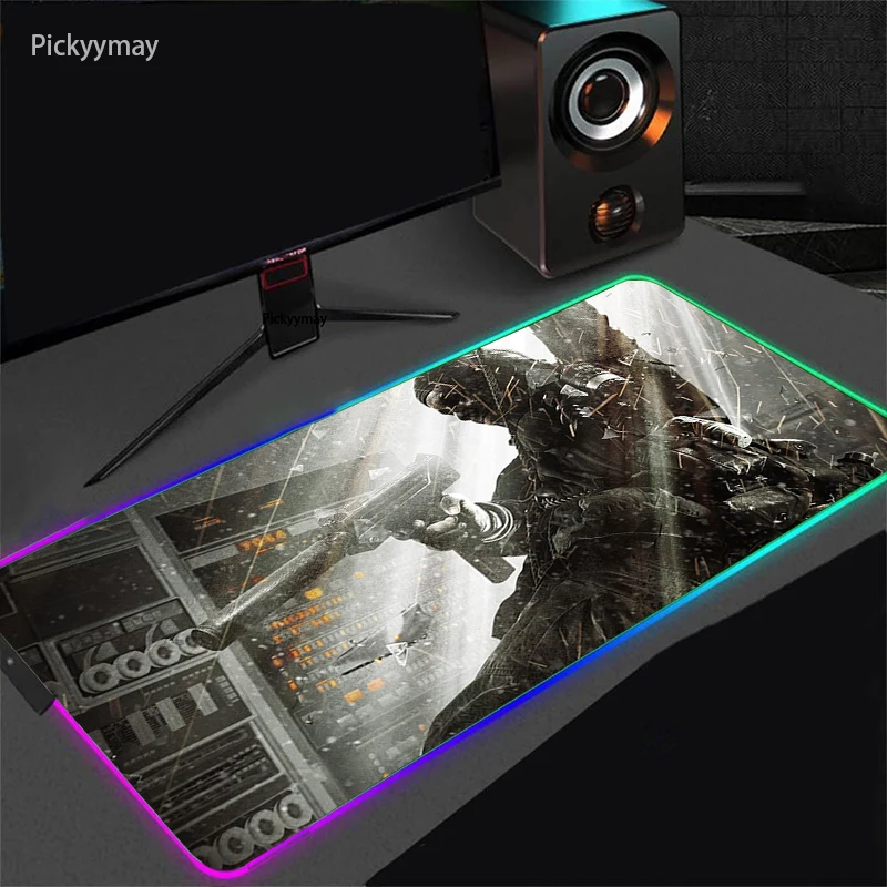 

RGB Mouse Pad Call Of Duty Gaming Computer Large Mousepad Gamer Rubber Carpet LED With Backlit Play CS GO LOL Desk Mat 900x400