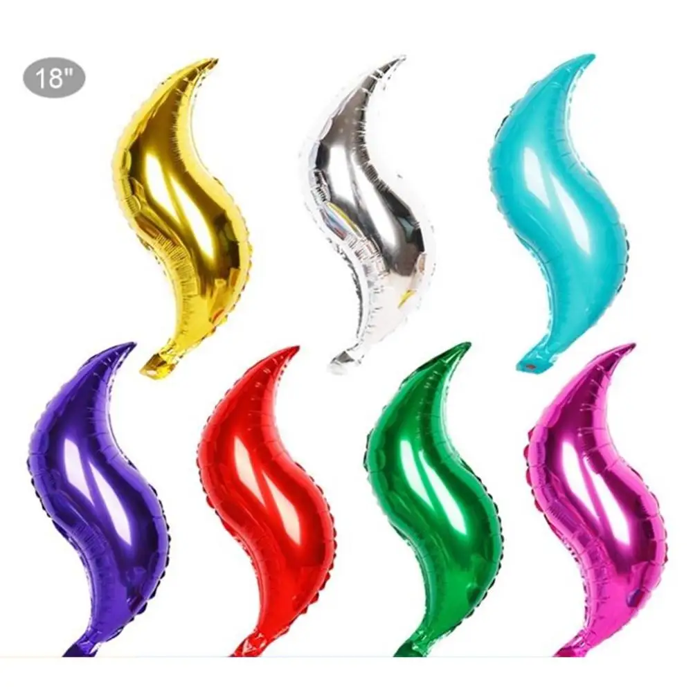 

18-inch Aluminum Film S-shaped Balloon Streamlined Solid Color Reusable for Birthday Wedding Parties Shopping Mall Supplies