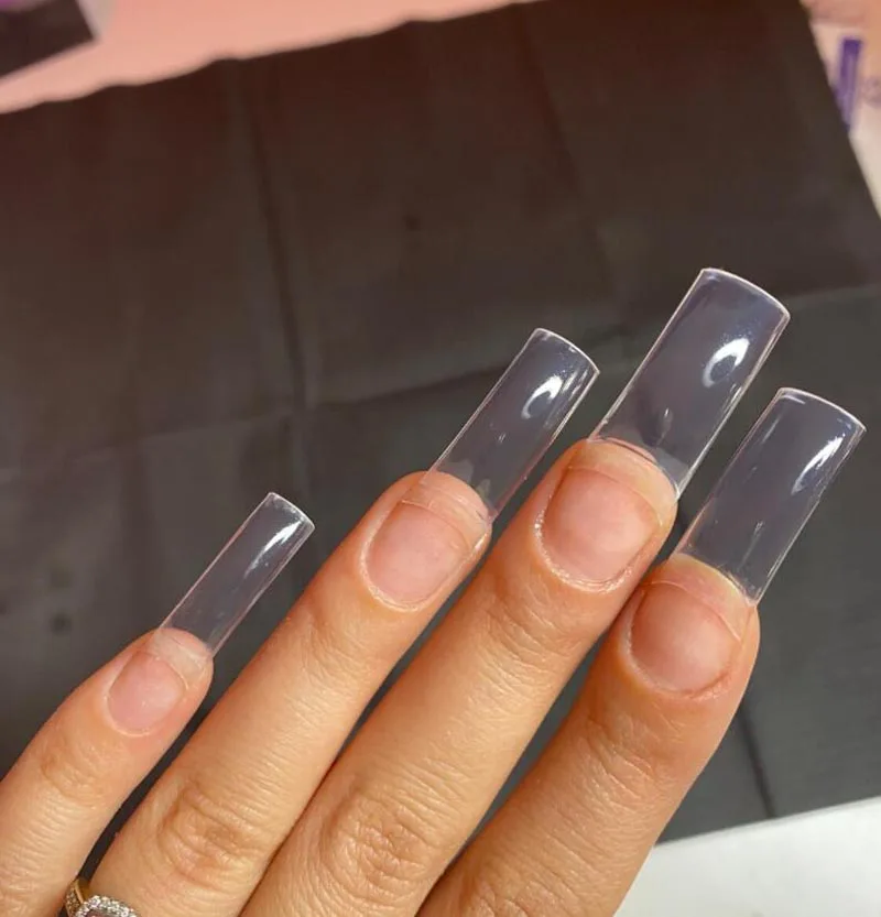 

550 PC Tapered Square Nail Tip False Nail Tip Full Cover Nails Tip Clear Manicure Extra Long Nails False Half Cover Nail Tip