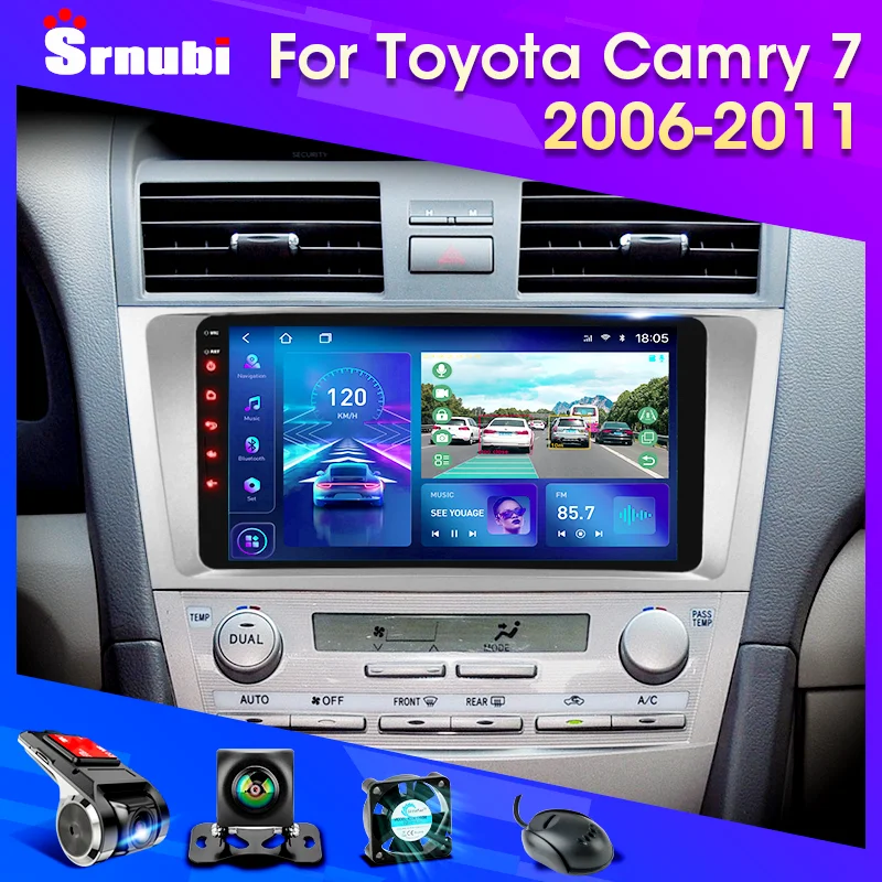 Reproductor Multimedia de vídeo y Radio para coche, unidad principal de navegación, altavoces estéreo Carplay, Android 11, para Toyota Camry 7 XV 40 50 2006-2011