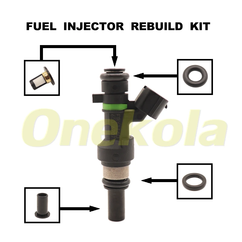 Fuel Injector Service Repair Kit Filters Orings Seals Grommets for Nissan Versa Tiida MARCH III (K12) HR16DE 16600-ED000 FBY1160