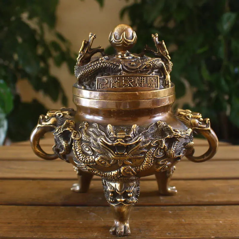 

Copper incense burner antique incense burner nine turn Qiankun stove