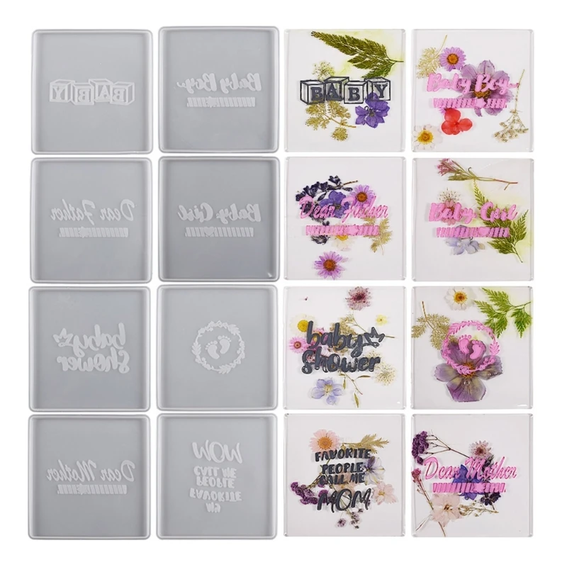 

DIY Square Coaster Tray Molds Silicone Storage Plate Mold Epoxy Resin Molds X3UD