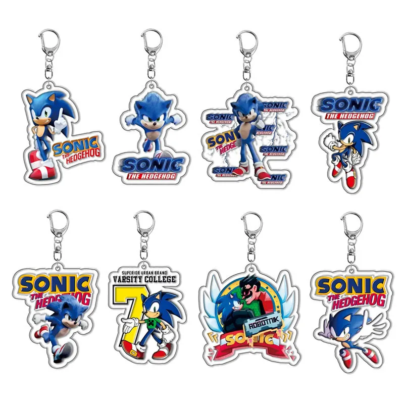 

Sonics Keychain Acrylic PVC Daycomic Keychain Ring Schoolbag Decoration Key Chains Pendant Factory Direct Fashion Jewelry