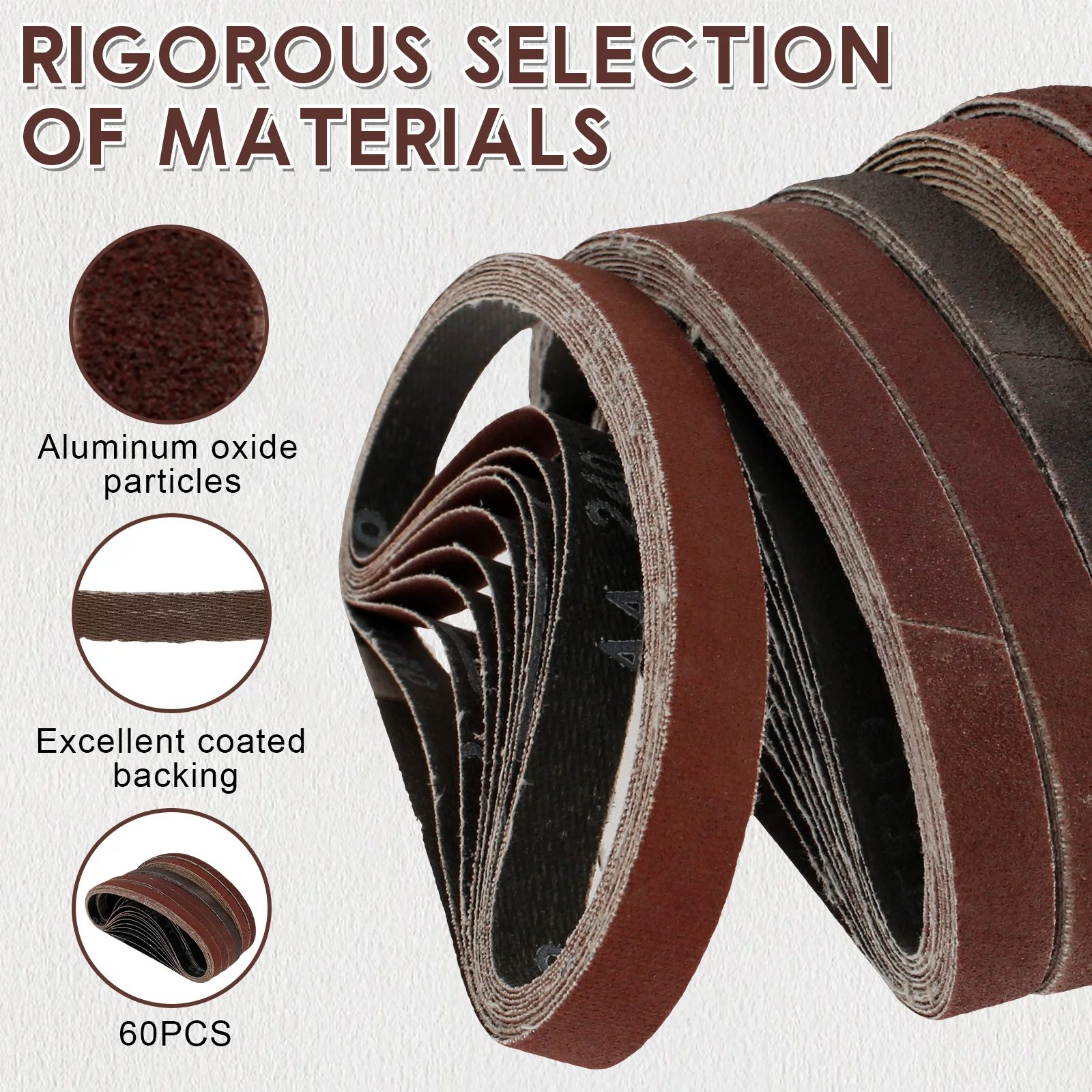 60 шт. шлифовальные ленты Зернистость 40/60/80/120/150/240