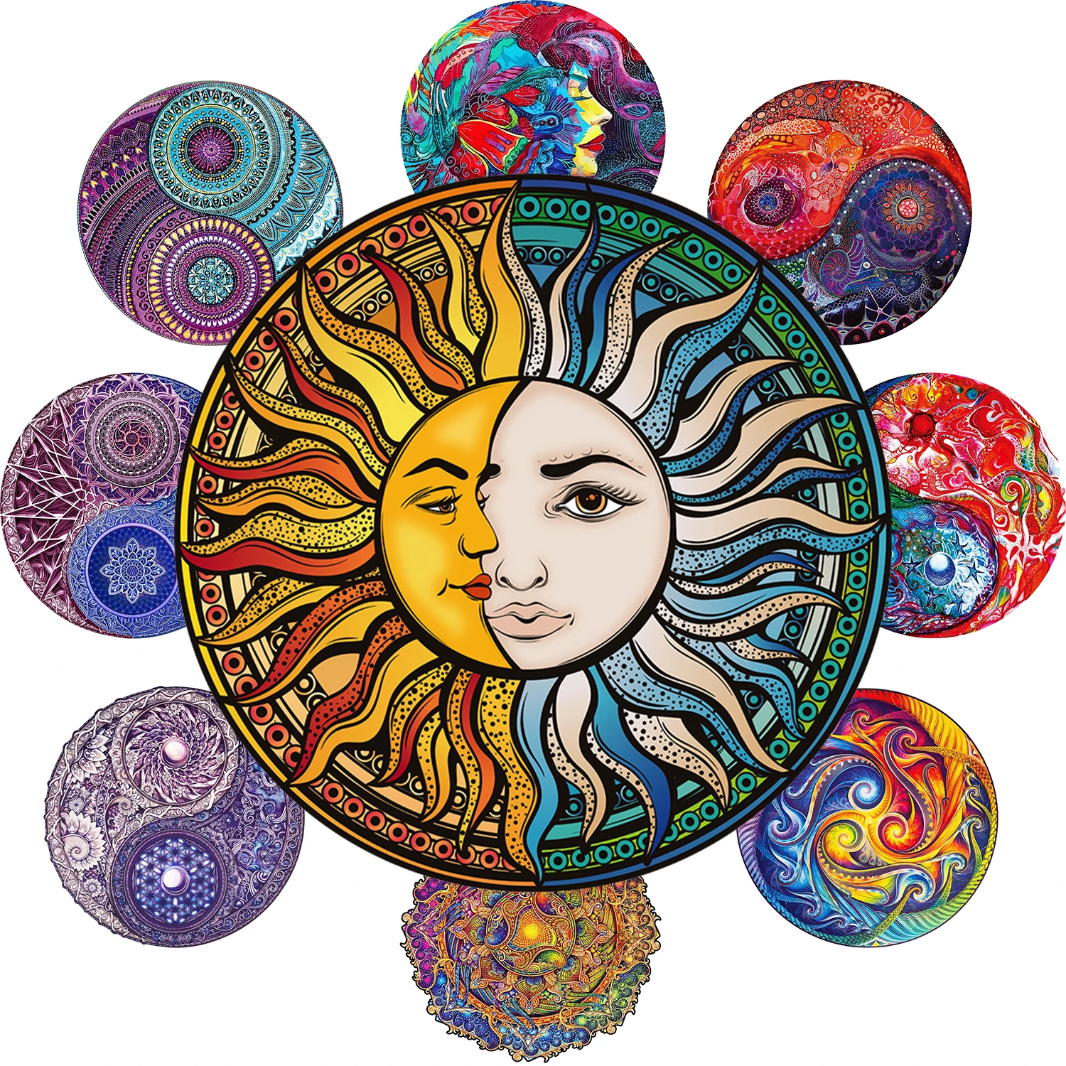 

Красивые деревянные пазлы-диски неправильной формы, интересные развивающие игрушки для детей и взрослых, креативная Семейная Игра