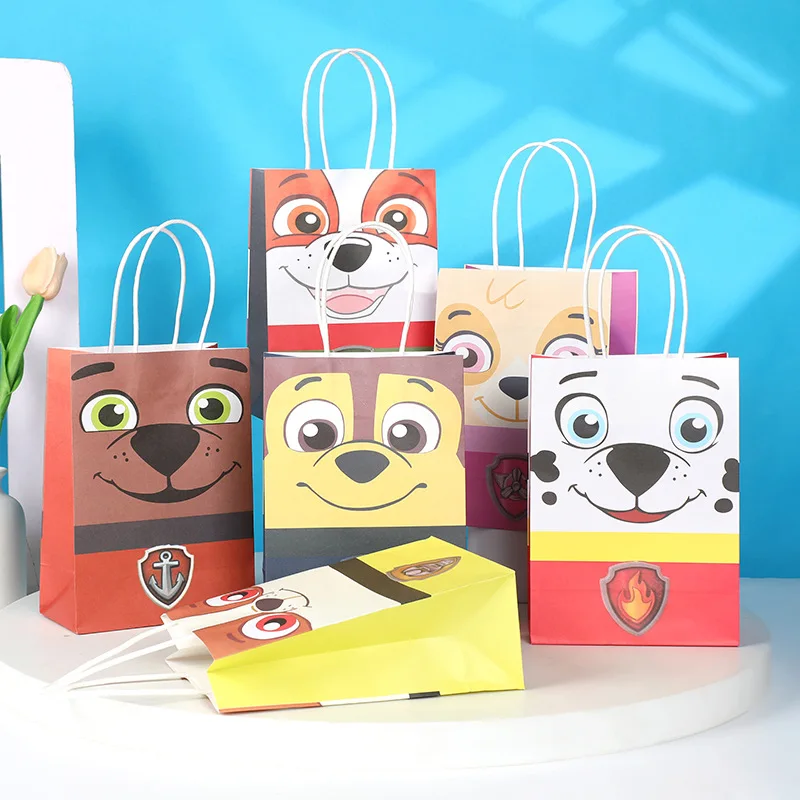 

12pcs Paw Patrol Paper Gift Bag Puppy Candy Bag Cartoon Theme Party Festival Event Birthday Decoration Favor Party Necessary