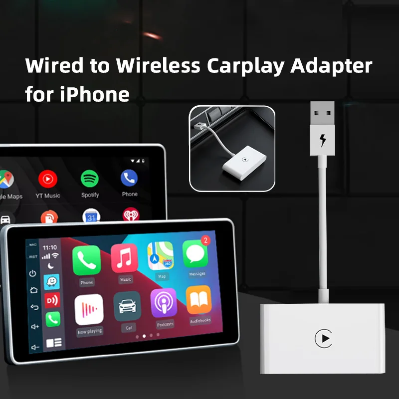 

iPhone Wireless CarPlay Adapter/Dongle iPhone Wired to Wirelss Carplay Converter For OEM Factory Wired CarPlay Car