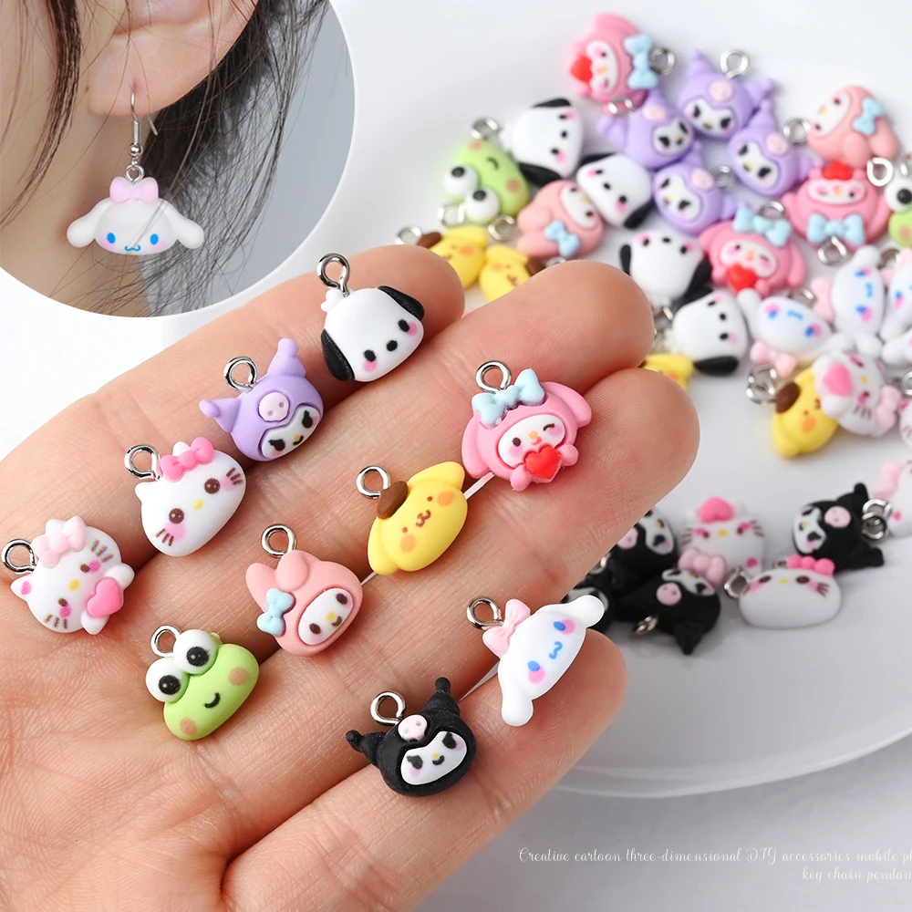 10/35/50 шт. Miniso Kawaii подвески для ногтей забавные милые Hello Kitty/Kuromi/Melody DIY серьги брелок